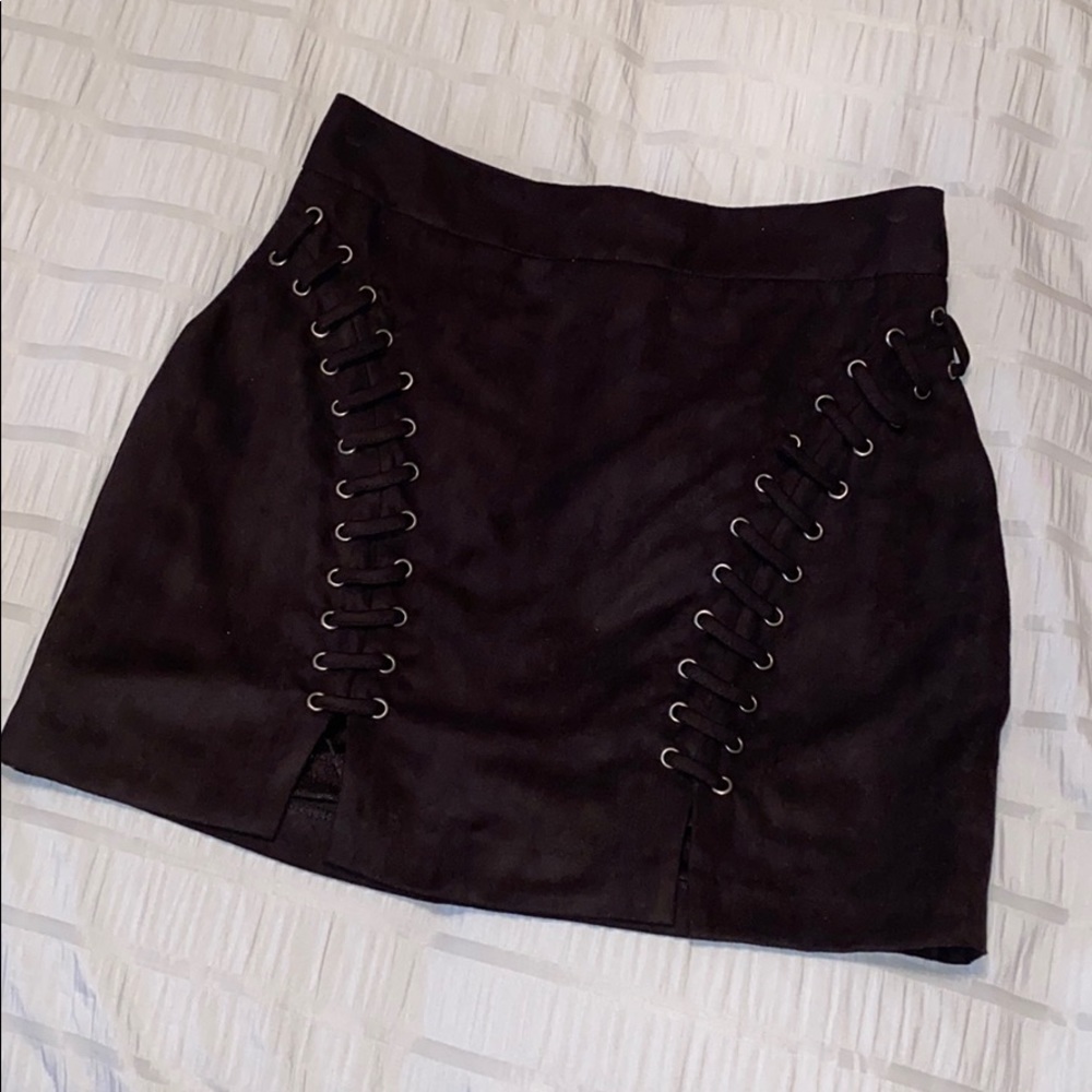 Brand new Suede black mini skirt
